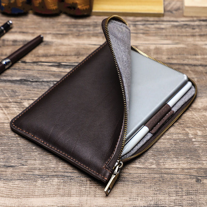 leather iPad mini zipper case