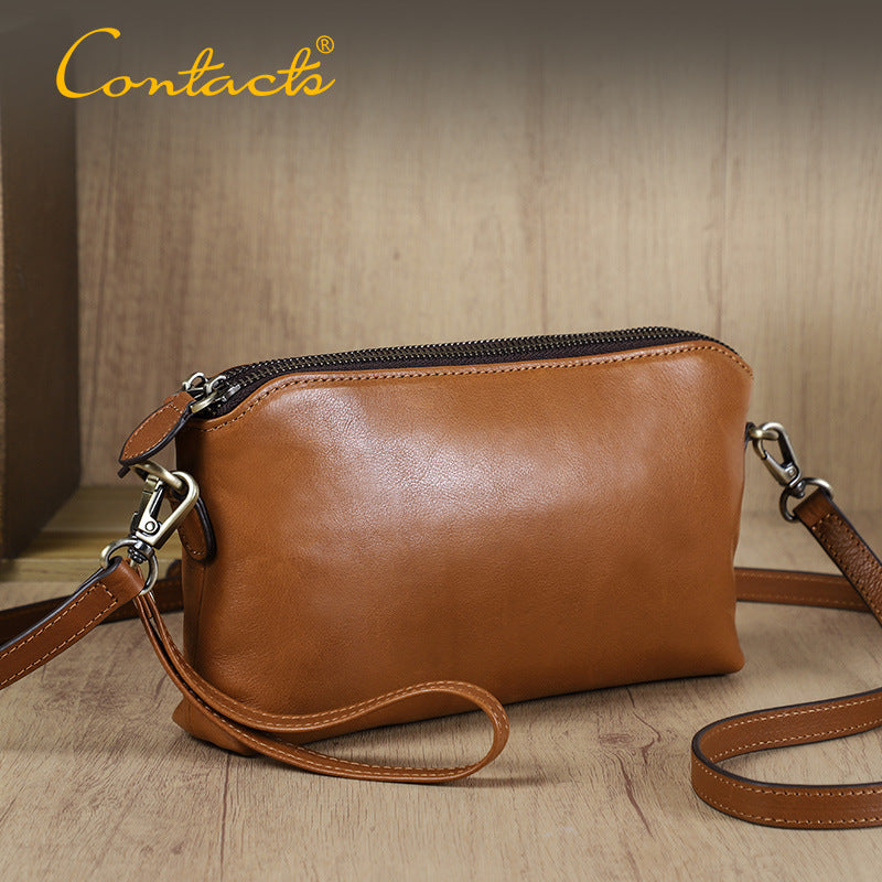 Women's Genuine Leather Crossbody Wallet Bag RFID Wristlet Purse