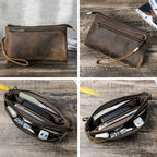leather wristlet clutch