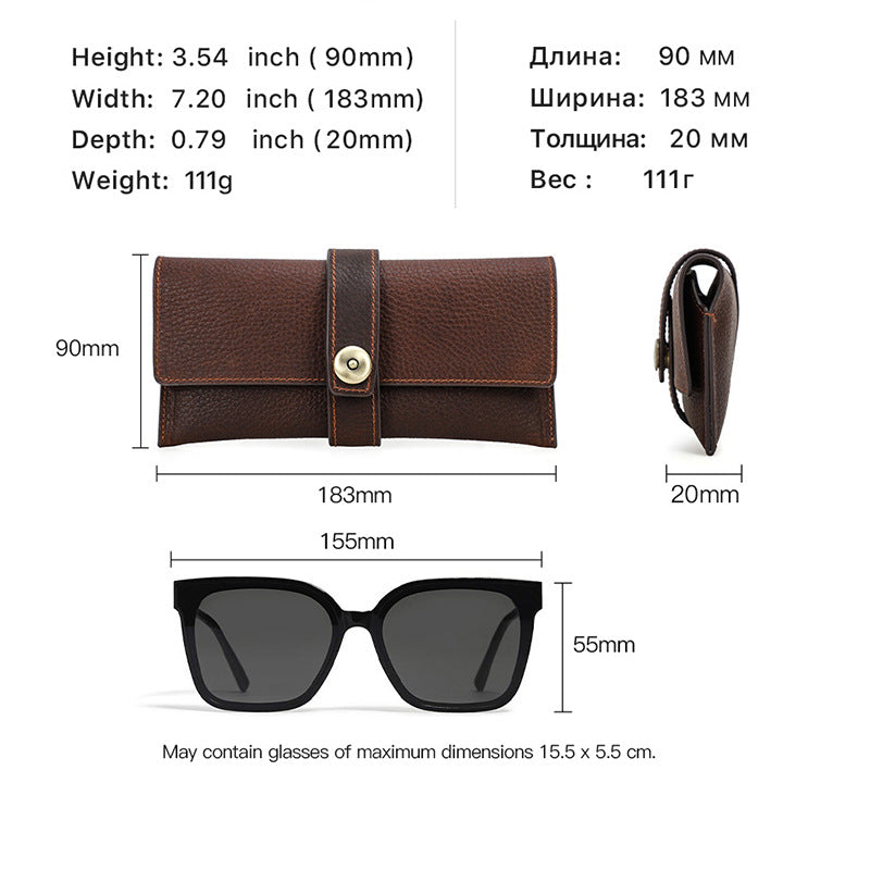 Slim Leather Glasses Case