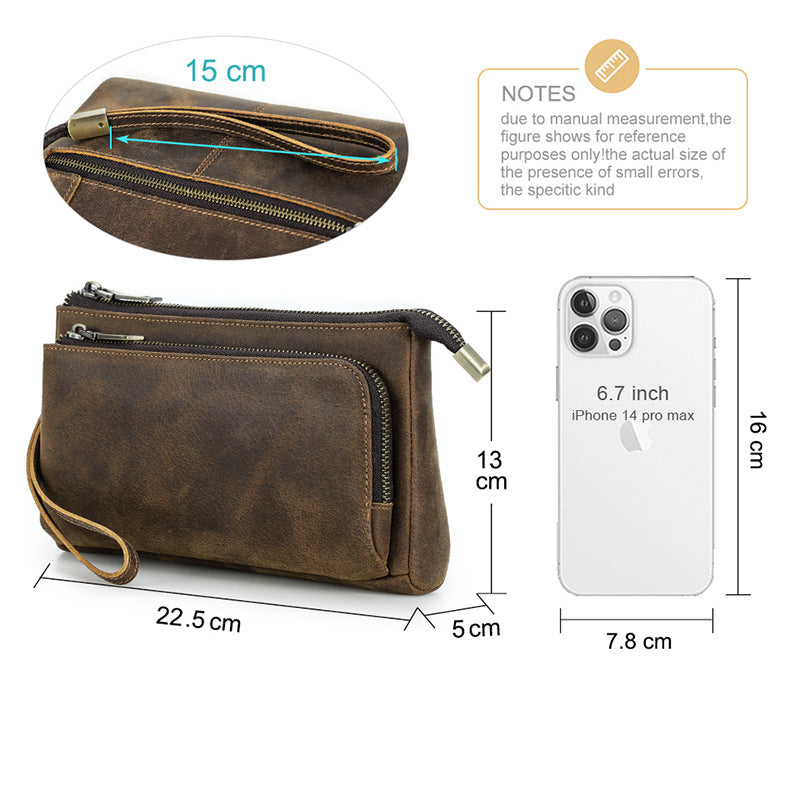 vintage leather tech accessories pouch
