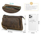 vintage leather tech accessories pouch