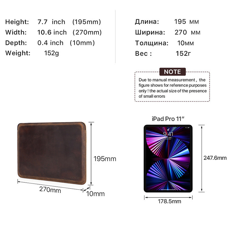 vintage leather tablet sleeve