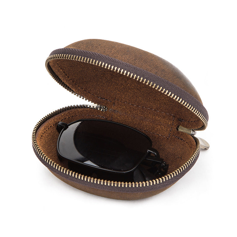 Leather Eyewear Case with Clip