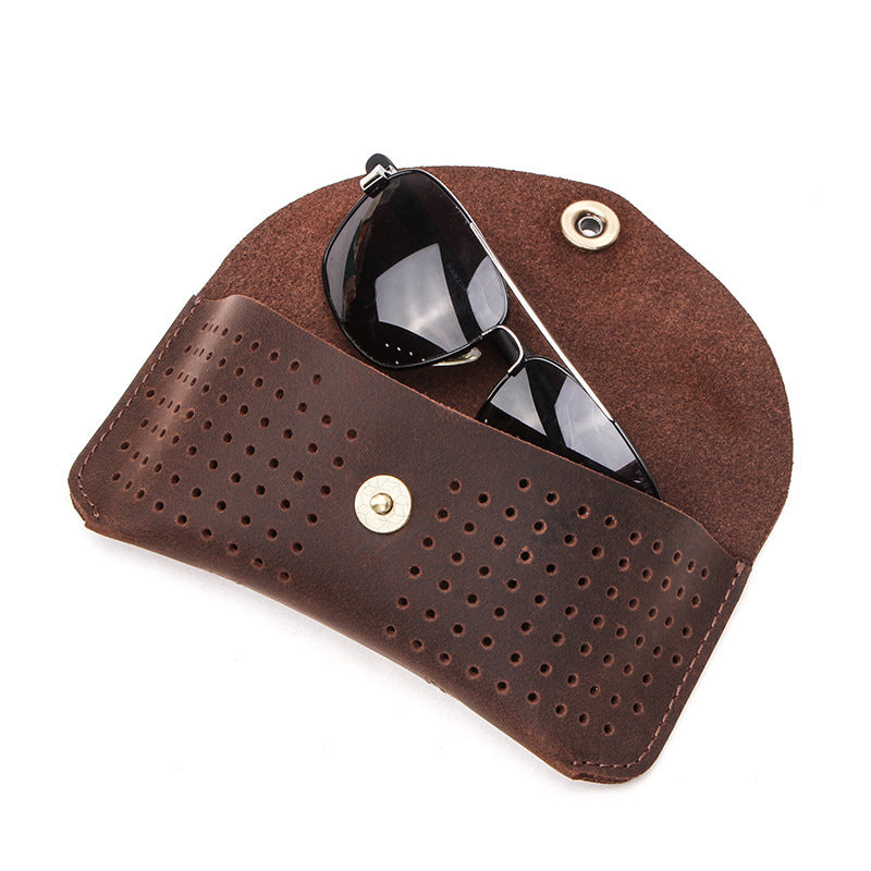 Crazy Horse Leather Glasses Case