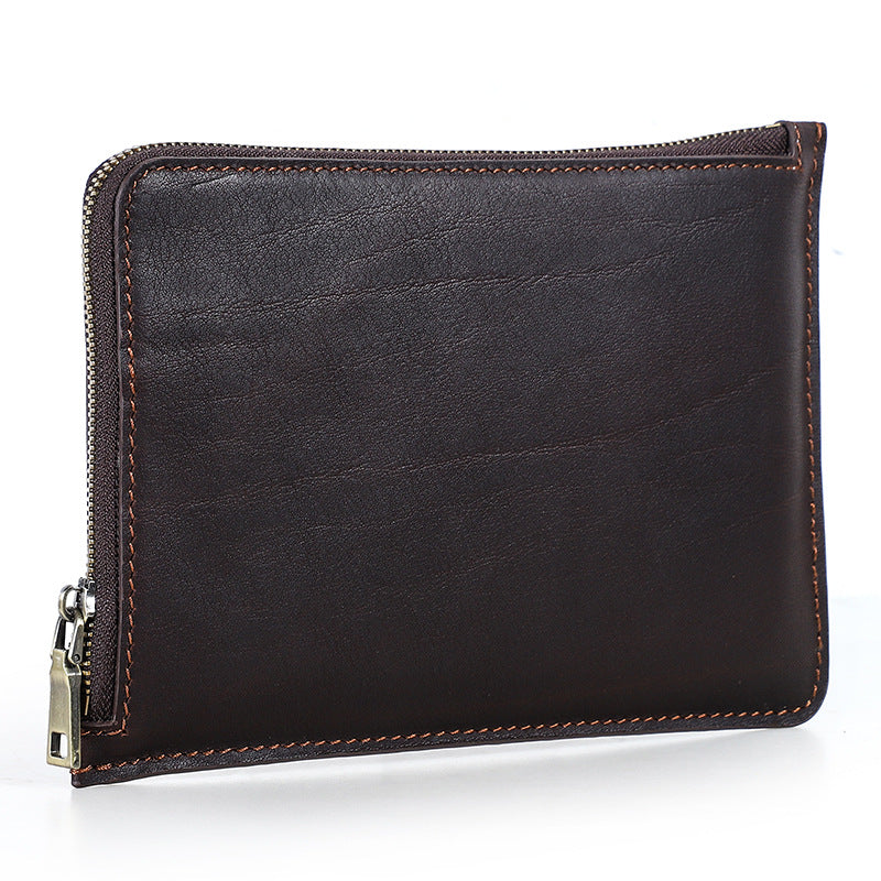 Leather iPad Mini Travel Pouch with Zipper & Pencil Holder – Vintage Brown