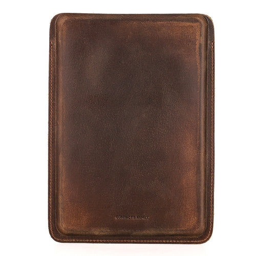 Natural Crazy Horse leather texture with vintage patina and markings