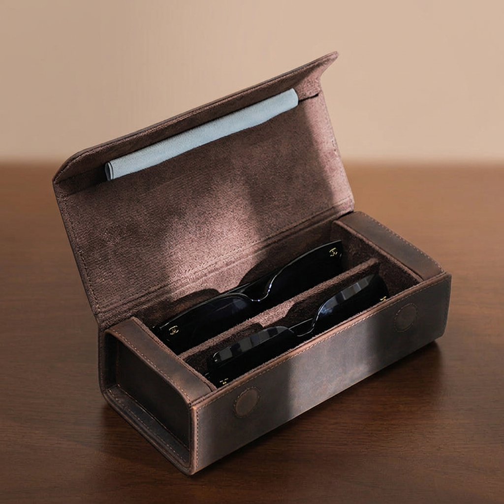 Two Pair Sunglasses Travel Case