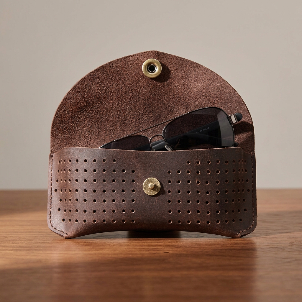 Perforated Leather Glasses Case