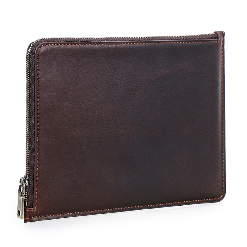11 Inch Real Leather Tablet Sleeve with Zipper – iPad Pro & Galaxy Tab Pouch